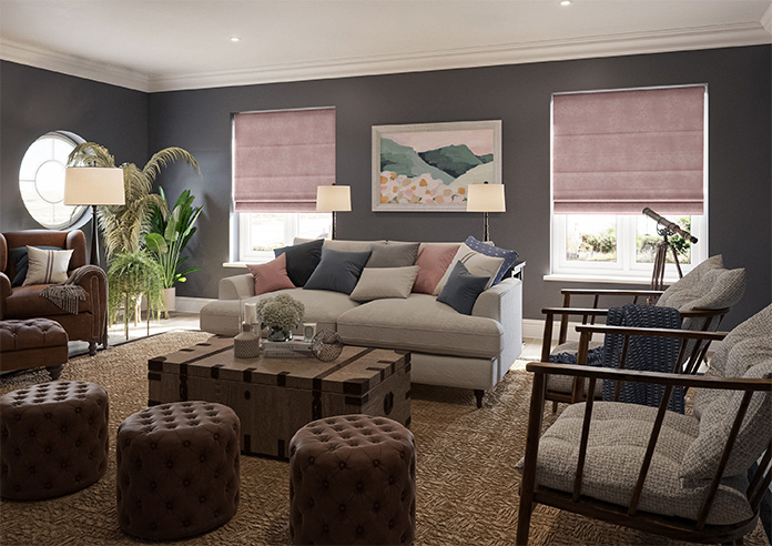 Florence Faux Suede, Petal Pink - Twist&Fit Roman Blind - Image 6